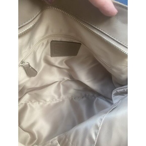 Coach Brown Slouch Suede Leather Hobo Shoulder Bag Silver Hardware Zip Close COA - Picture 6 of 15